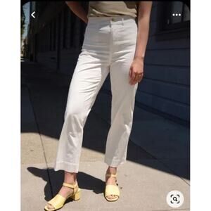 Everlane The Lightweight Straight Leg Crop Pant in Bone‎ Size 2